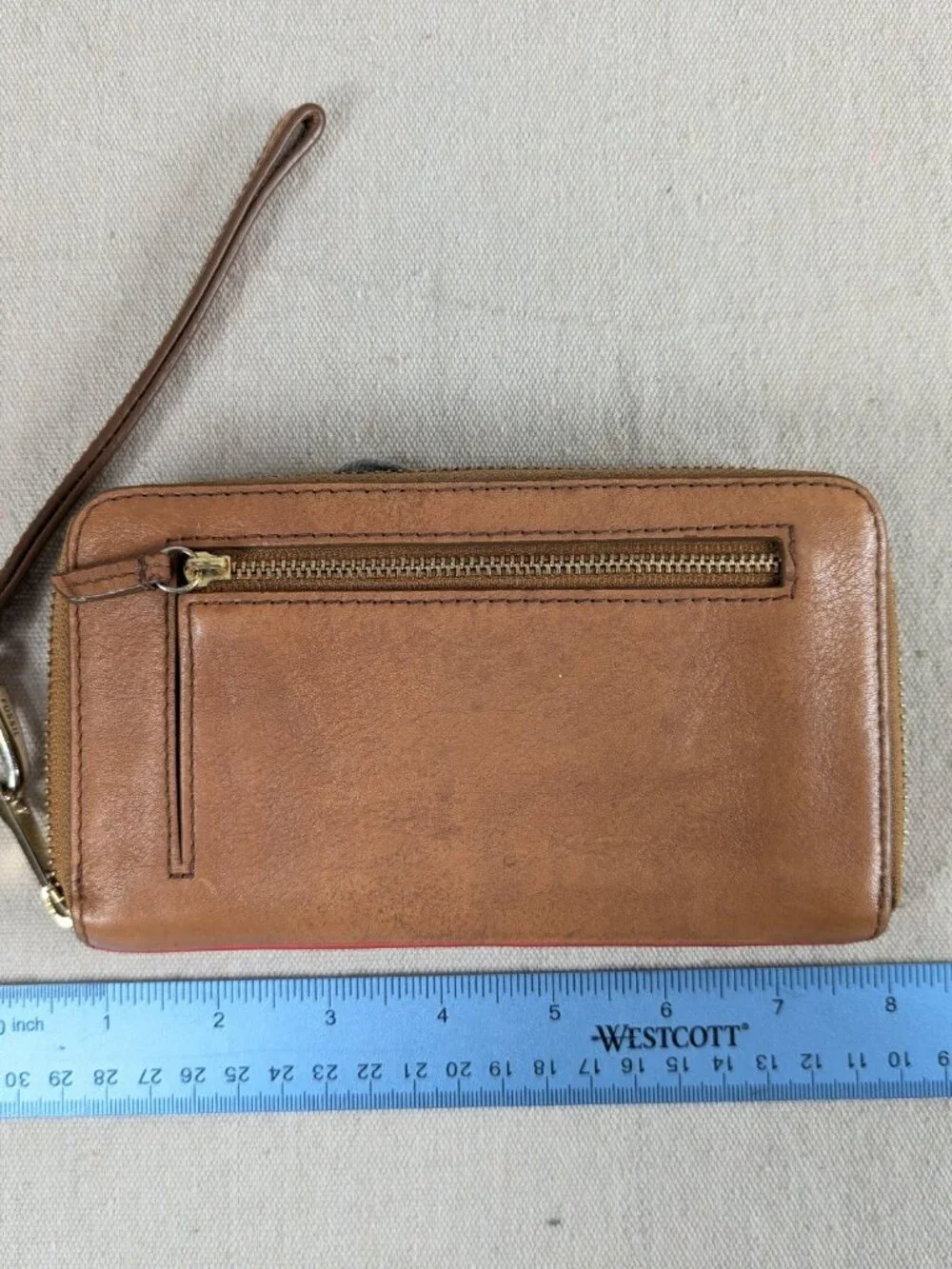 Fossil Sydney Phone Wristlet Wallet Multi-Colored Leather Zip Around Detachable